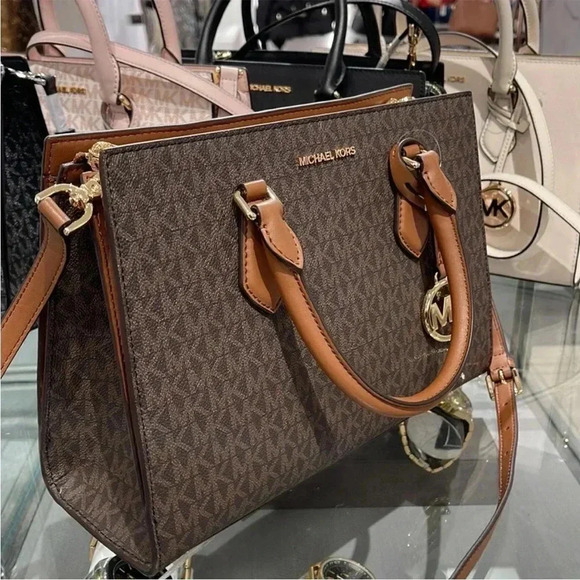 Michael Kors Sheila Medium Center Zip Satchel Bag - Picture 7 of 16